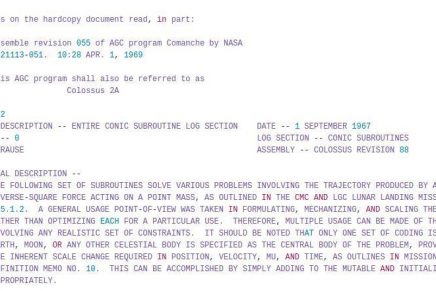 Código fuente original del sistema de orientación del Apollo XI disponible en GitHub